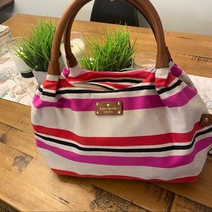 Kate Spade Stevie Oak Island Stripe Canvas Bag